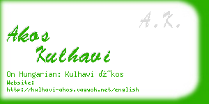 akos kulhavi business card